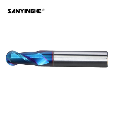 Ball Nose Solid Carbide End Mills HRC65 Nano Coating 2 Flutes CNC Engraving Cutter
